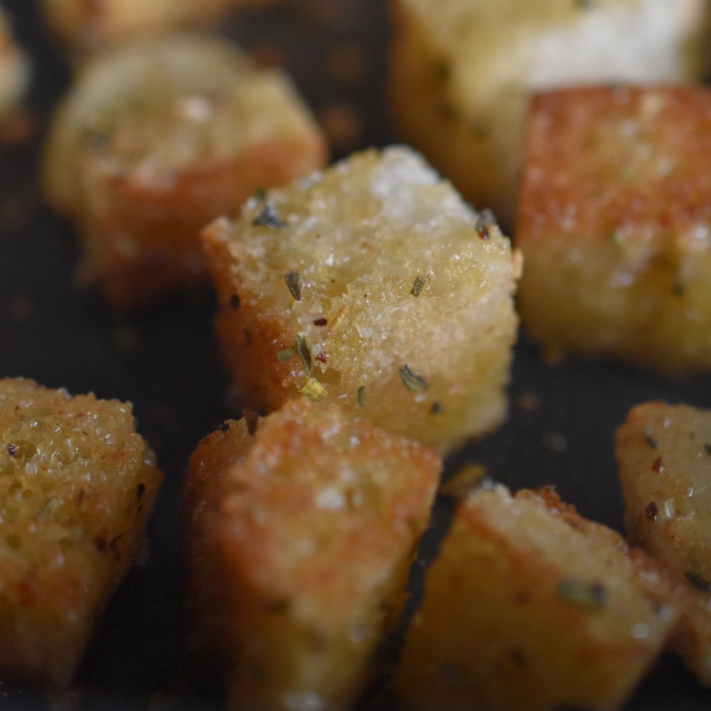 Brotwürfel Nahaufnahme 