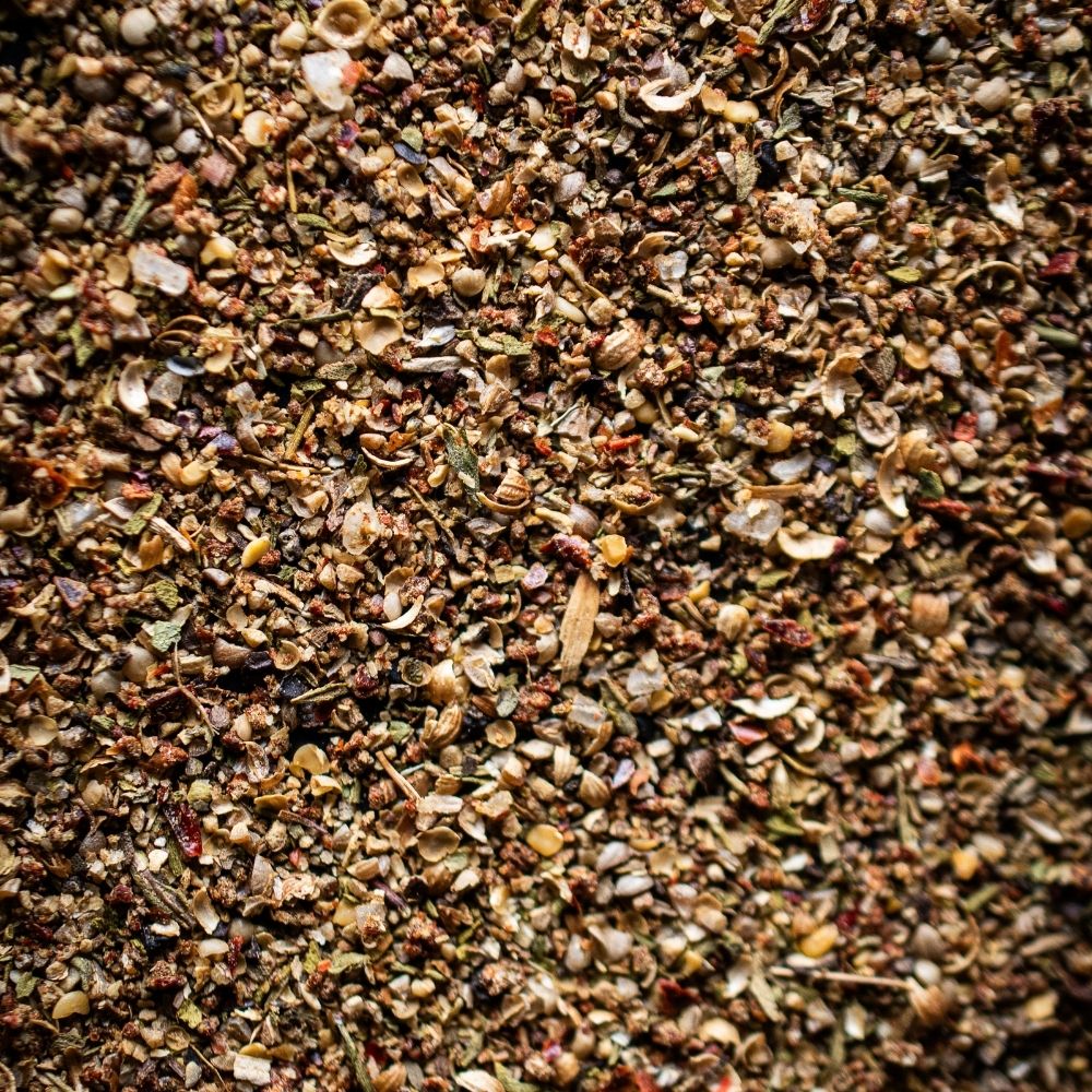 Detailaufnahme Caprese, Tomaten, Italienische Wuerzmischung