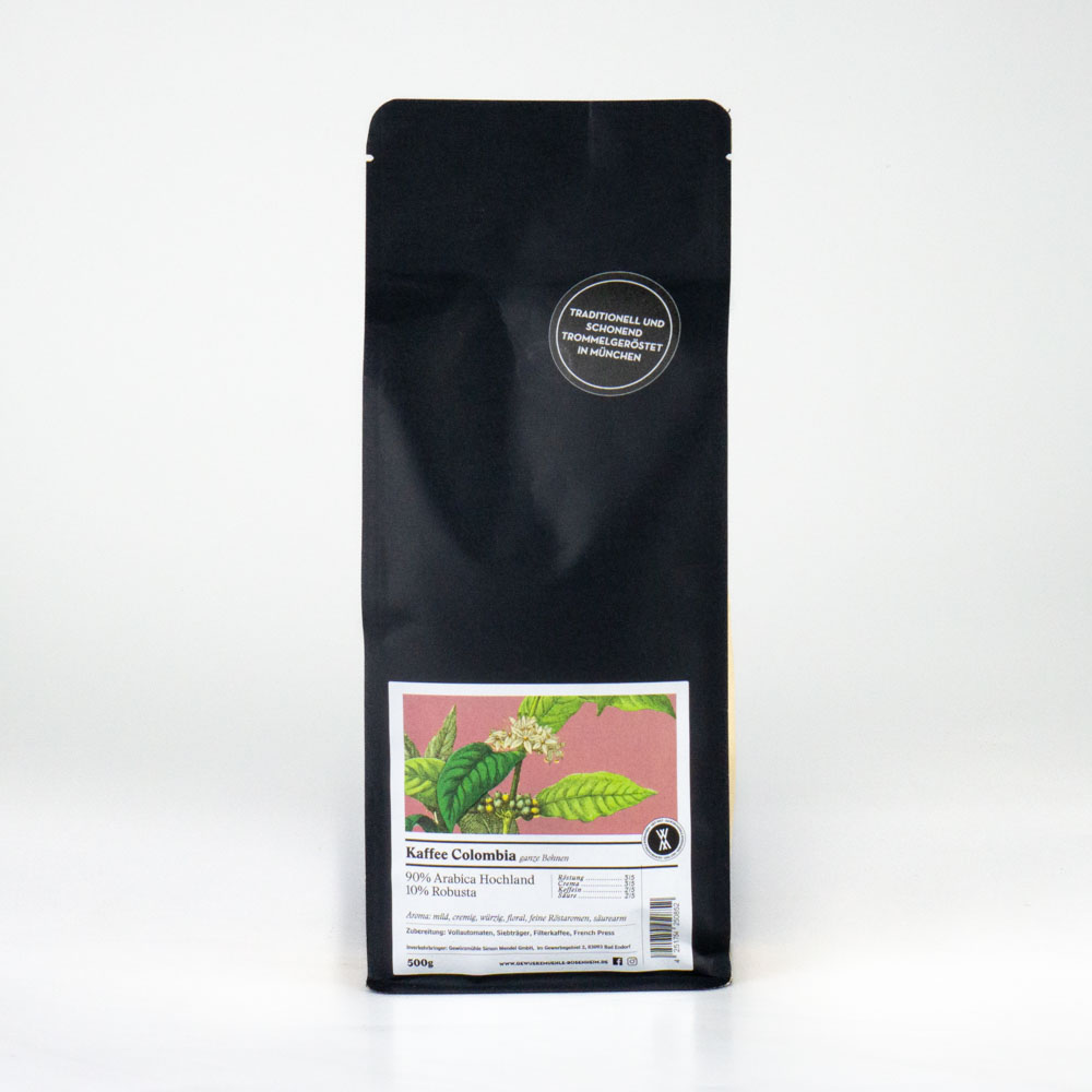 Kaffee Colombia, ganze Bohne