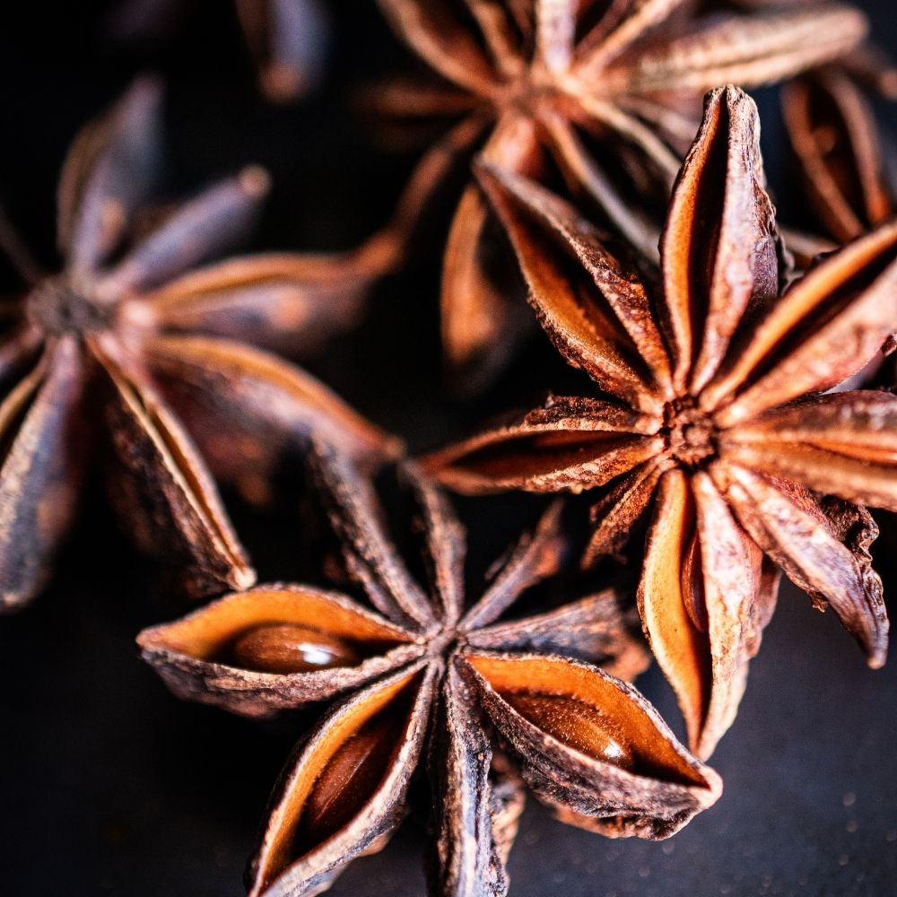 Detailaufnahme Sternanis, handverlesen