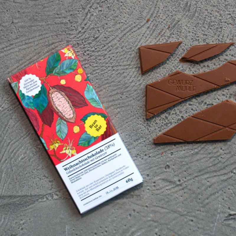 Weihnachtsschokolade (35%) Vollmilchschokolade mit Gewürzen