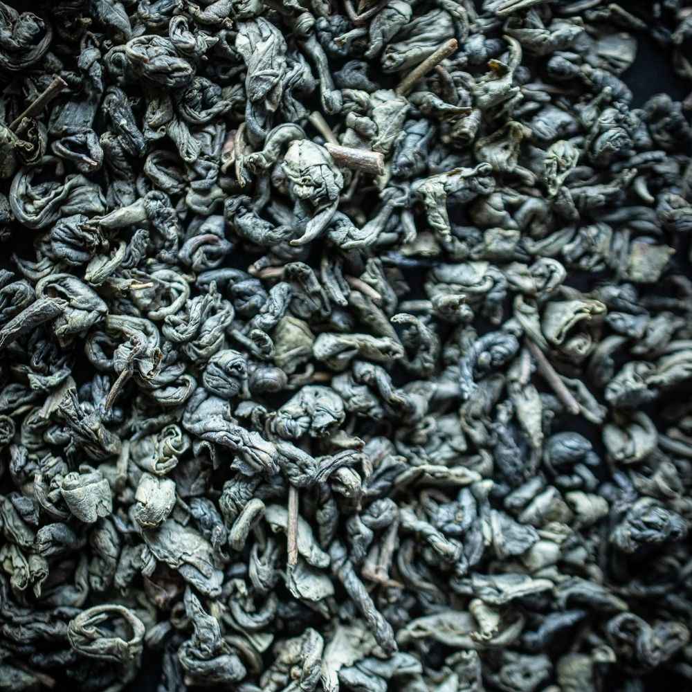 Detailaufnahme Klassischer Tee Gunpowder BIO