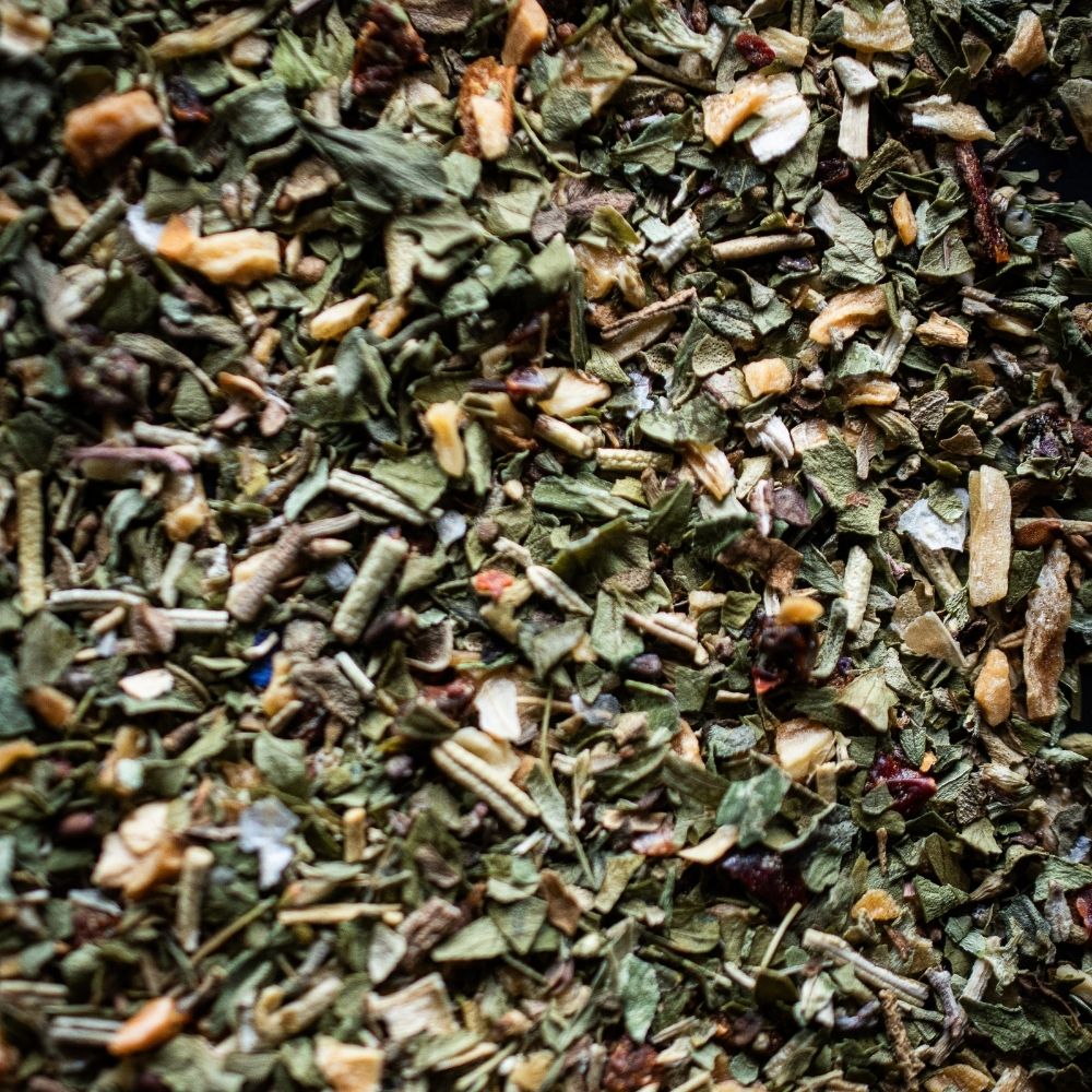 Detailaufnahme Pizza, Sugo, Italienische Gewuerzmischung