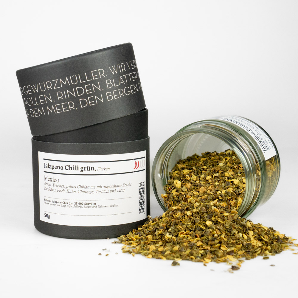 Jalapeno grün, geschrotet